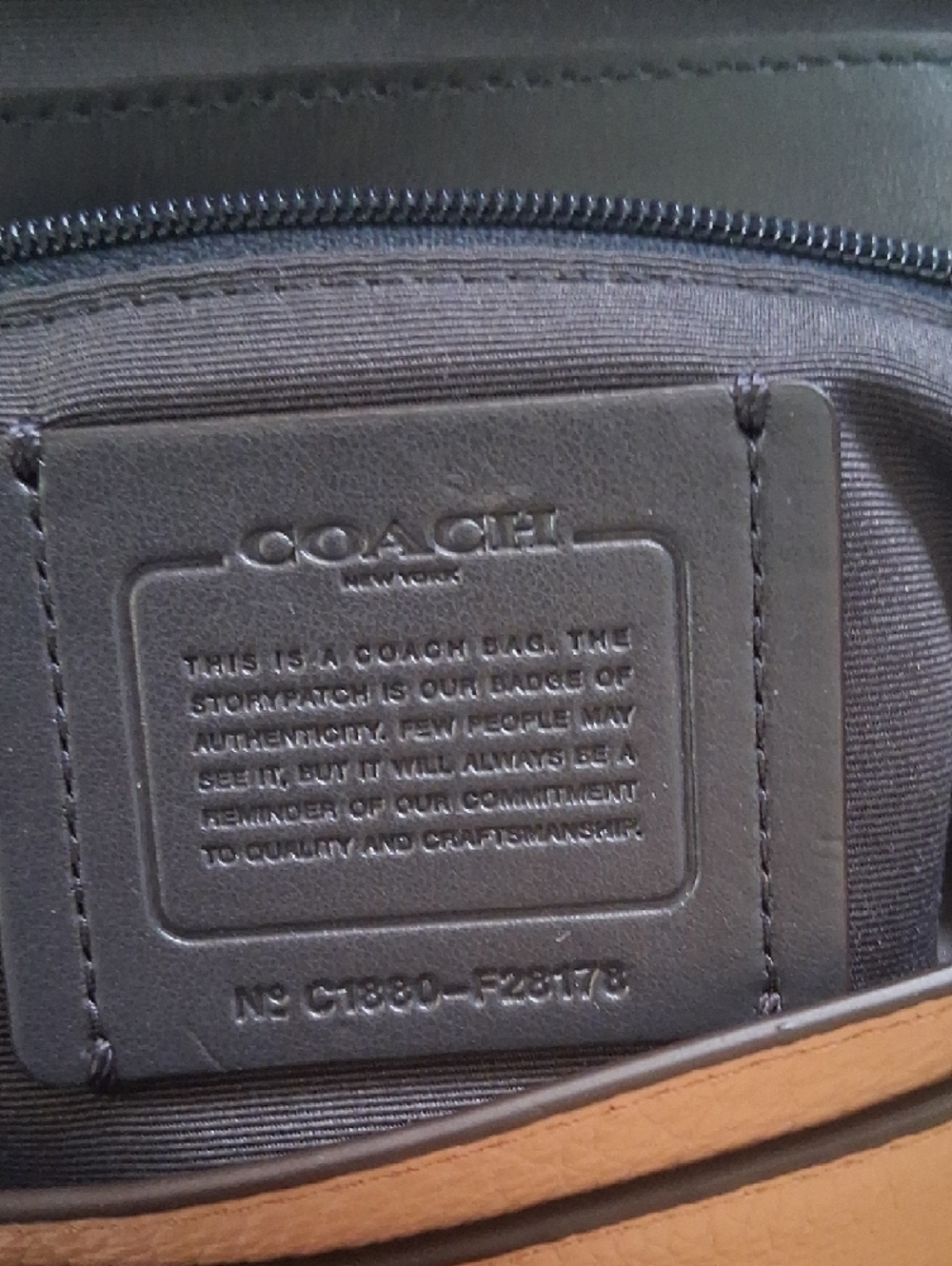 Coach Faye Leather & Suede Crossbody — NAVY BLUE & TAN - Picture 5 of 16